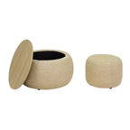 Pouf/Tavolino Contenitore Rotondo da 63,5 cm con Coperchio Rimovibile