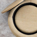Pouf/Tavolino Contenitore Rotondo da 63,5 cm con Coperchio Rimovibile