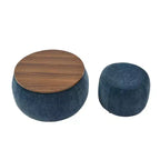 Pouf/Tavolino Contenitore Rotondo da 63,5 cm con Coperchio Rimovibile
