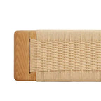 Panca da pranzo in legno di quercia, legno resistente con seduta intrecciata a mano, marrone, taglia unica, per sala da pranzo, camera da letto, ingresso o bagno