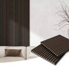 Pannello Fonoassorbente con Venatura del Legno Naturale (60x60x1,7cm, Confezione da 4)