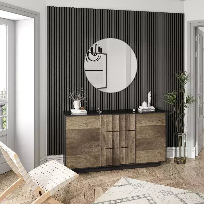 Pannello Fonoassorbente con Venatura del Legno Naturale (60x60x1,7cm, Confezione da 4)