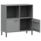 Libreria in Legno Massello con Gambe in Metallo – Mobile Contenitore Aperto