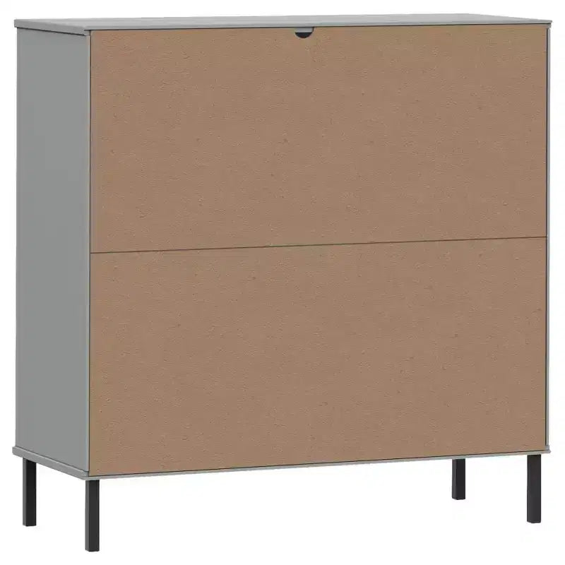 Libreria in Legno Massello con Gambe in Metallo – Mobile Contenitore Aperto