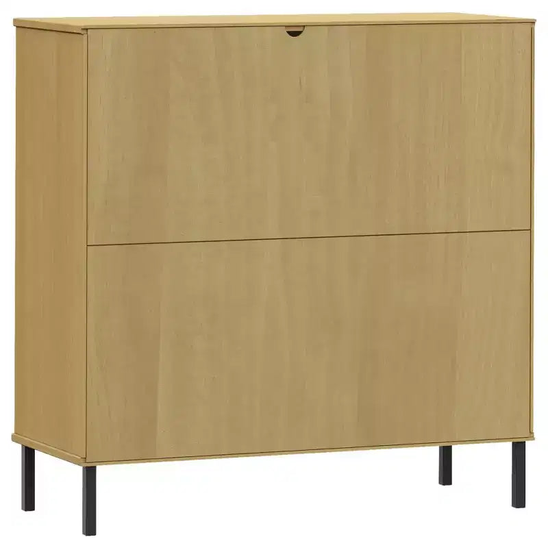 Libreria in Legno Massello con Gambe in Metallo – Mobile Contenitore Aperto