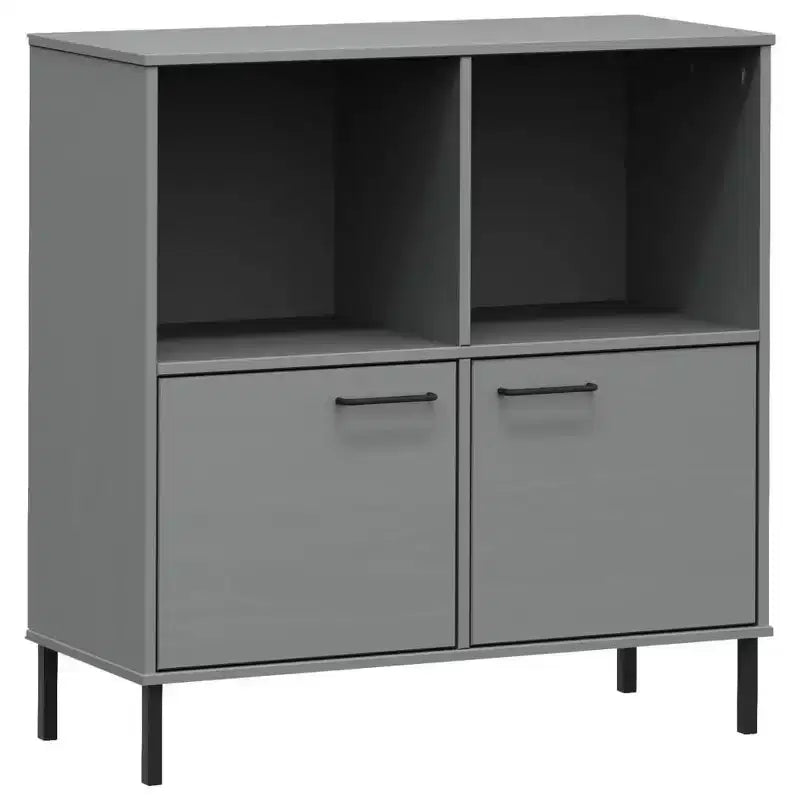 Libreria in Legno Massello con Gambe in Metallo – Mobile Contenitore Aperto