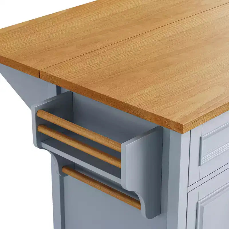 Isola cucina con ribalta, Isole cucina con ruote e cassetto, Isola cucina contenitore con ripiano regolabile