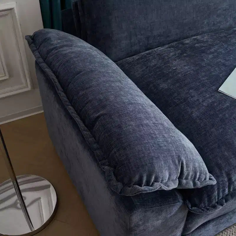 Divano moderno a L a 3 posti con braccioli e poggiapiedi, con cuscino superiore da 120" – Beige