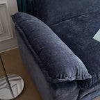Divano moderno a L a 3 posti con braccioli e poggiapiedi, con cuscino superiore da 120" – Beige