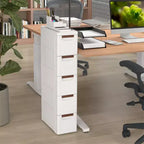 Set di 2 cassettiere strette a 5 cassetti su ruote con ruote integrate