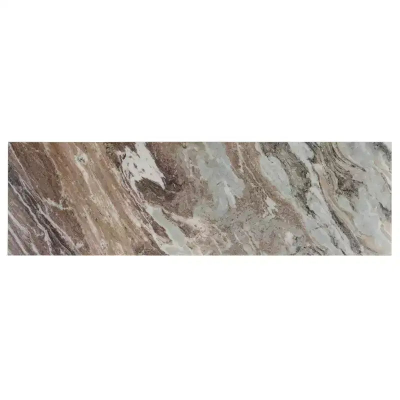 Consolle in marmo con base in metallo nero – Marrone Grigio