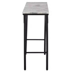 Consolle in marmo con base in metallo nero – Marrone Grigio