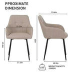 Set di 2 sedie da pranzo moderne imbottite con struttura in metallo e schienale curvo