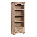 Libreria in legno alta 183 cm con cassetto portadocumenti e ripiano regolabile