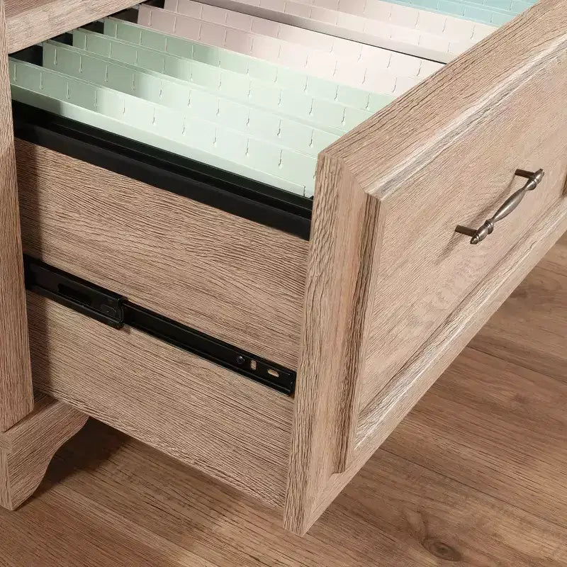 Libreria in legno alta 183 cm con cassetto portadocumenti e ripiano regolabile