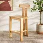 Sgabello da bancone in legno – Finitura naturale