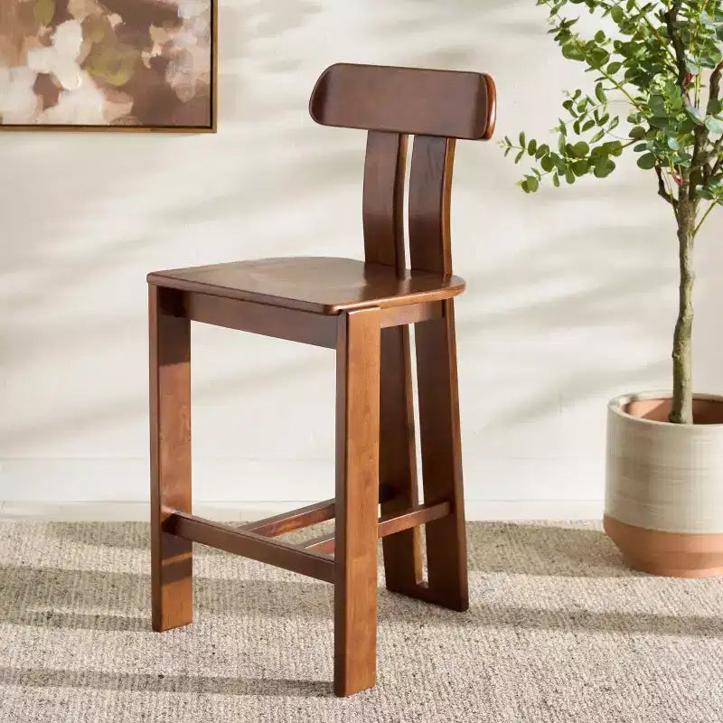 Sgabello da bancone in legno – Finitura naturale
