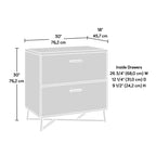 Classificatore a 2 cassetti Mid-Century Modern con base in metallo