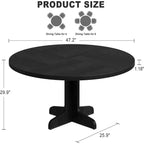 Tavolo da pranzo rotondo da 120 cm con gambe ad arco, tavolo da cucina in legno