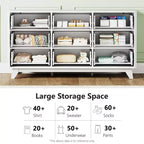Cassettiera a griglia a 9 cassetti da 145 cm – Contenitore moderno minimalista