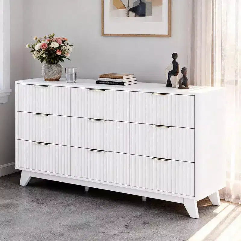 Cassettiera a griglia a 9 cassetti da 145 cm – Contenitore moderno minimalista