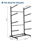 Porta Kayak Indipendente Per Carichi Pesanti con Ruote, Supporto Regolabile per Garage ed Esterni, Adatto per Canoe, SUP e Tavole da Surf