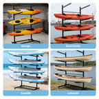 Porta Kayak Indipendente Per Carichi Pesanti con Ruote, Supporto Regolabile per Garage ed Esterni, Adatto per Canoe, SUP e Tavole da Surf