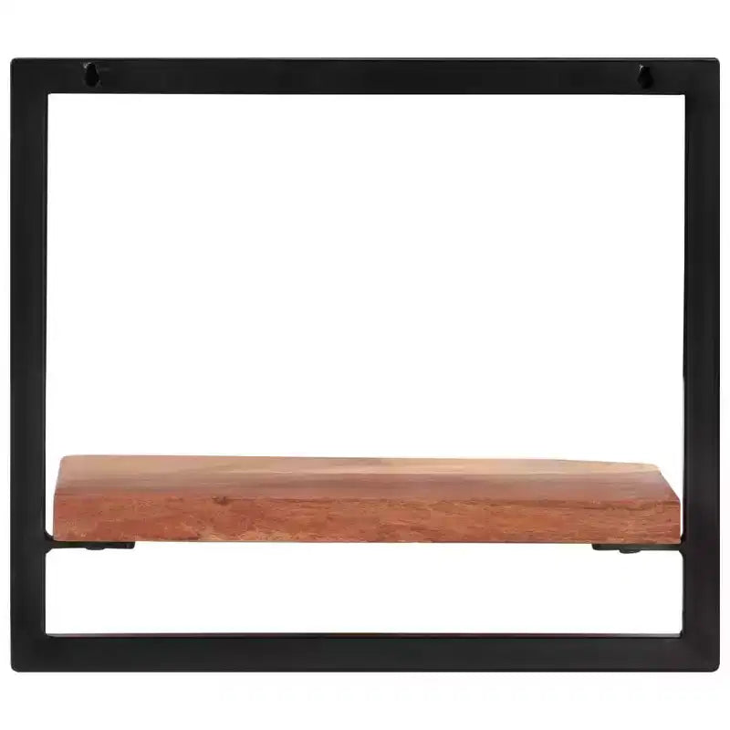 Set di 5 mensole in legno d'acacia – Stile industriale marrone e nero