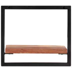 Set di 5 mensole in legno d'acacia – Stile industriale marrone e nero