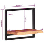 Set di 5 mensole in legno d'acacia – Stile industriale marrone e nero