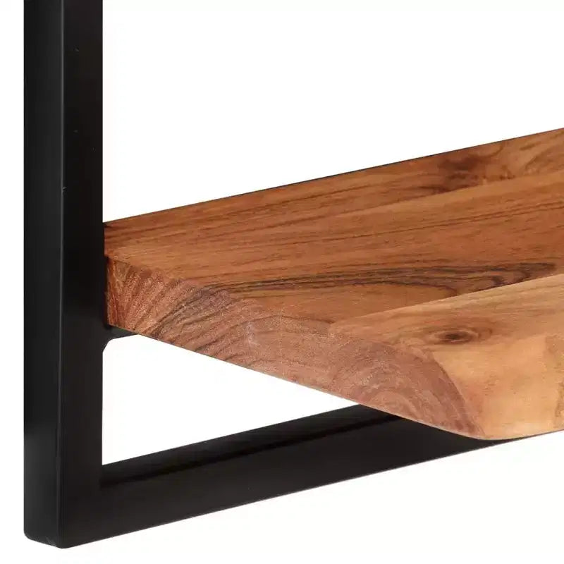 Set di 5 mensole in legno d'acacia – Stile industriale marrone e nero