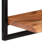 Set di 5 mensole in legno d'acacia – Stile industriale marrone e nero
