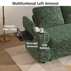 Divano letto a 4 funzioni da 65,5" con schienali regolabili, ricarica USB e portabicchieri