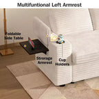 Divano letto a 4 funzioni da 65,5" con schienali regolabili, ricarica USB e portabicchieri