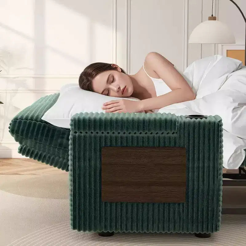 Divano letto a 4 funzioni da 65,5" con schienali regolabili, ricarica USB e portabicchieri