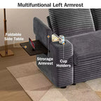 Divano letto a 4 funzioni da 65,5" con schienali regolabili, ricarica USB e portabicchieri