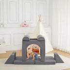 Divano per Bambini, Divano Modulare a 10 Pezzi per Bambini, Divano in Schiuma con Spugna ad Alta Densità per Giocare, Creare, Dormire, Mobili per Bambini Stimolanti