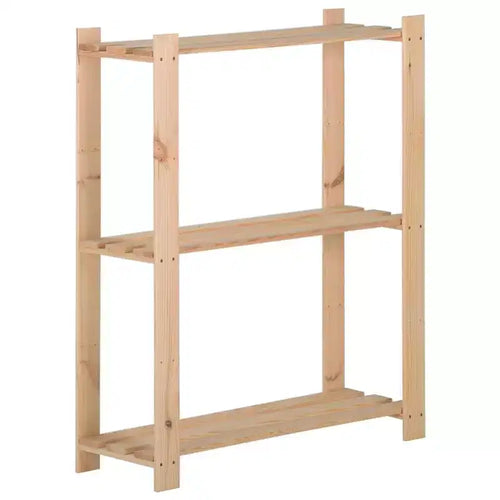 vidaXL 3-Tier Storage Rack 23.6x11.2x35.4 Solid Wood Pine