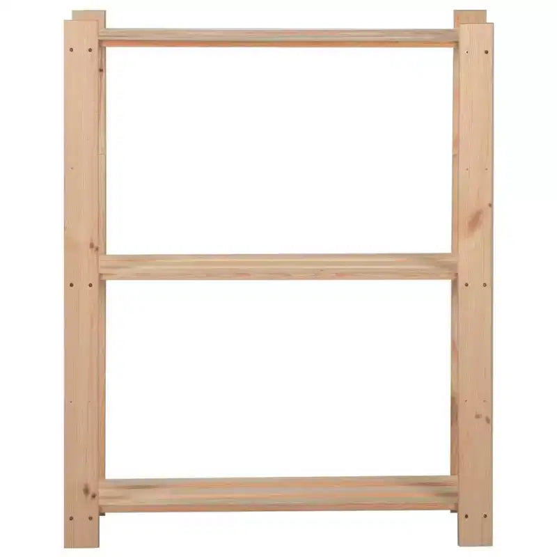 Scaffale portaoggetti a 3 ripiani in legno massello di pino – 60x28,5x90 cm