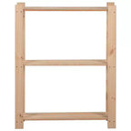Scaffale portaoggetti a 3 ripiani in legno massello di pino – 60x28,5x90 cm