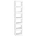 vidaXL Book Cabinet White Engineered Wood 15.7x11.8x77.9 in