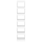 Libreria alta bianca, stile rettangolare, 6 ripiani, montaggio 1 persona