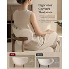 Sgabello da Bar Mid-Century Color Cappuccino Beige, Senza Braccioli, Set da 2