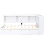 Letto a giorno singolo bianco con cassetti contenitore e porte USB, 1 persona