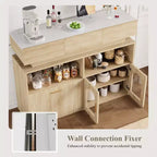 Mobile bar in legno, mobile da cucina con 3 cassetti e ripiano regolabile, credenza a buffet per sala da pranzo