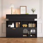 Mobile bar in legno, mobile da cucina con 3 cassetti e ripiano regolabile, credenza a buffet per sala da pranzo