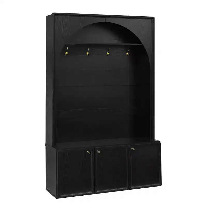 Panca da ingresso All-in-1 Hall Tree con appendiabiti, ganci e scarpiera