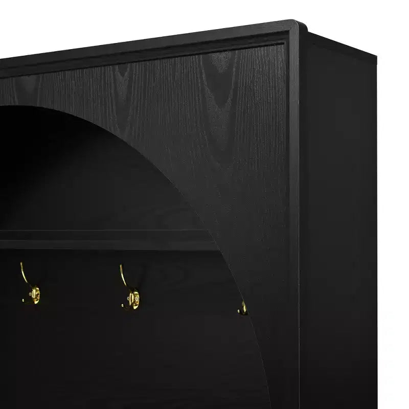 Panca da ingresso All-in-1 Hall Tree con appendiabiti, ganci e scarpiera
