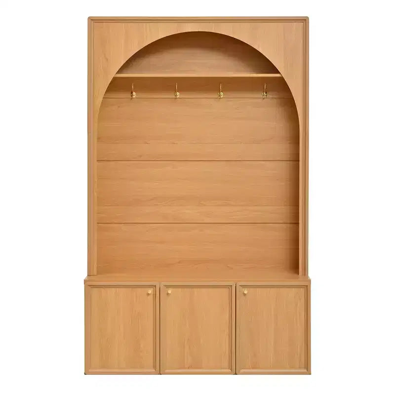 Panca da ingresso All-in-1 Hall Tree con appendiabiti, ganci e scarpiera