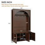 Panca da ingresso All-in-1 Hall Tree con appendiabiti, ganci e scarpiera